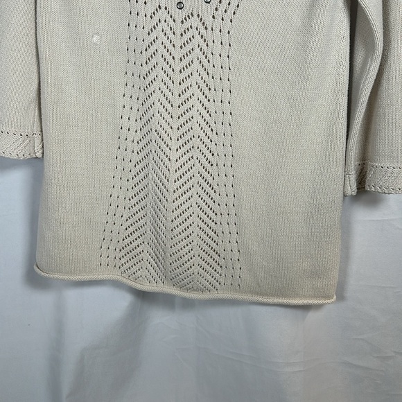 Chico's Cream Knit Sweater with Embellishments SIZE(M) - Picture 3 of 5